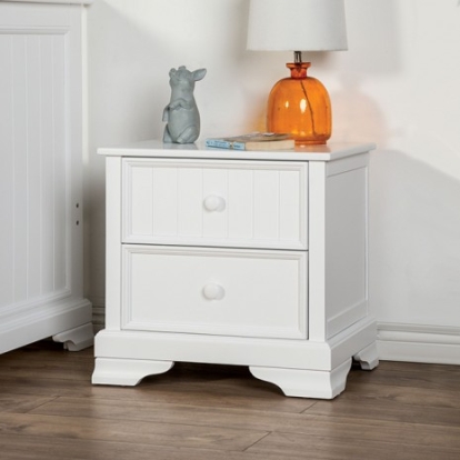 Furniture Of America Fanton Transitional Solid Hardwood, Others White Night Stand | FM7107WH-N