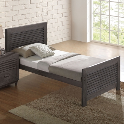 Furniture Of America Griffin Transitional Charcoal Brown Twin Bed Model FM7108DB-T-BED