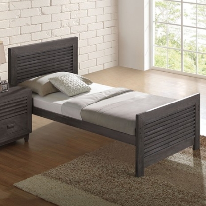 Furniture Of America Griffin Transitional Solid Hardwood Charcoal Brown Twin Bed | FM7108DB-T-BED