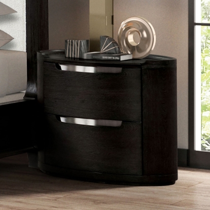 Furniture Of America Osterley Modern Contemporary Black Nightstand Model FM71500BK-N