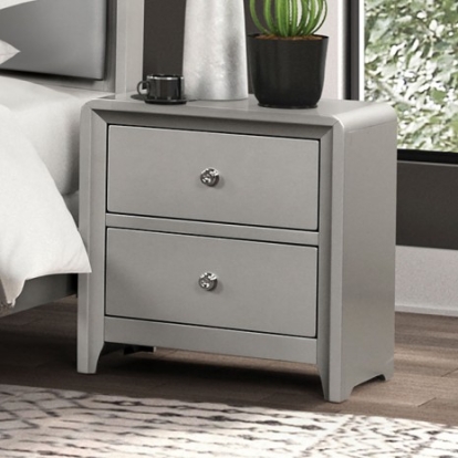 Furniture Of America Bryne Contemporary Birch Veneer, Pinewood Champagne Nightstand | FM7170CPN-N