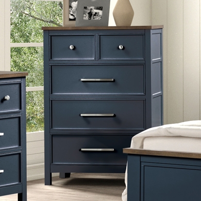 Furniture Of America Pinetop Modern Farmhouse Blue/Dark Brown Chest Model FM7171BL-C