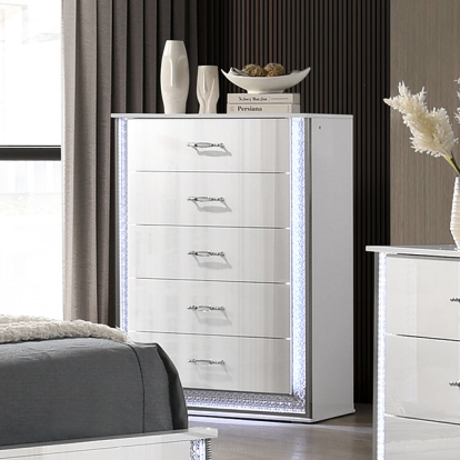 Furniture Of America Hazeline Glam White Chest Model FM72010WH-C