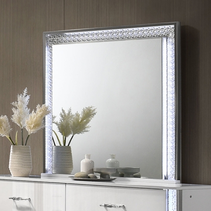Furniture Of America Hazeline Glam White Mirror Model FM72010WH-M