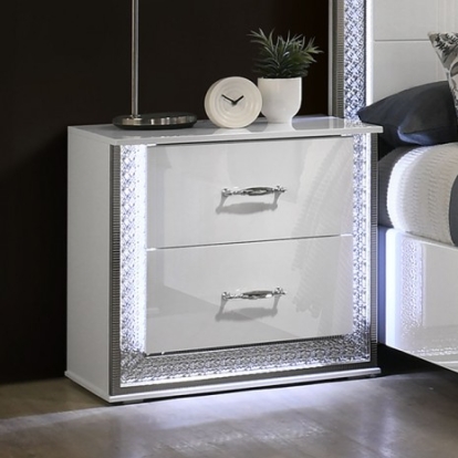 Furniture Of America Hazeline Glam Engineered Wood, Laminate White Nightstand | FM72010WH-N