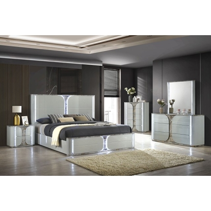 Furniture Of America Cleburne Contemporary Light Gray Bed Model FM72011LG-Twin Bed