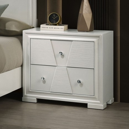 Furniture Of America Holsted Contemporary Solid Rubberwood White Nightstand | FM72012WH-N