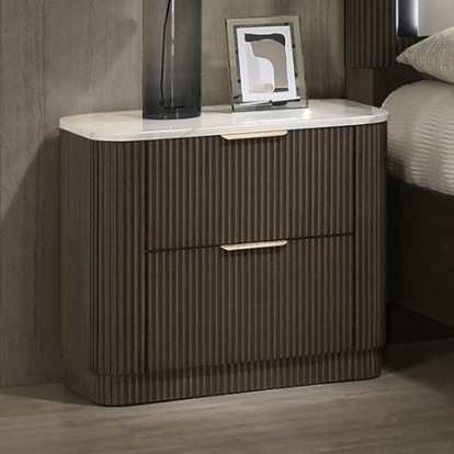 Furniture Of America Lantrisant Contemporary Engineered Wood, Polywood Veneer, Rubberwood Dark Walnut Nightstand | FM72014DW-N