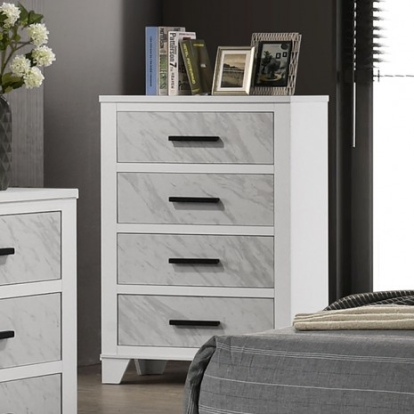 Furniture Of America Darlene Contemporary Engineered Wood, Melamine, Rubberwood White Chest | FM72018WH-C