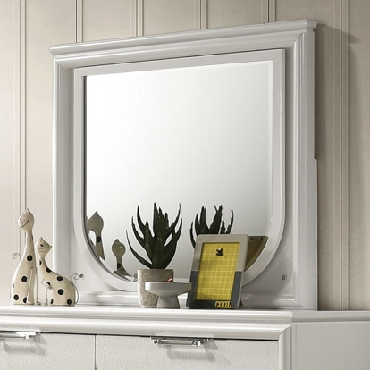Furniture Of America Lareina Contemporary Pearl White Mirror Model FM72081WH-M
