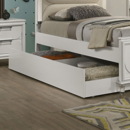 Furniture Of America Lareina Contemporary Engineered Wood, Solid Rubberwood Pearl White Trundle | FM72081WH-TR