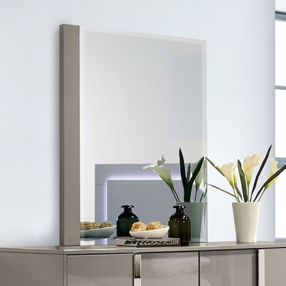 Furniture Of America Sinistra Contemporary Light Taupe Mirror Model FM7211BG-M