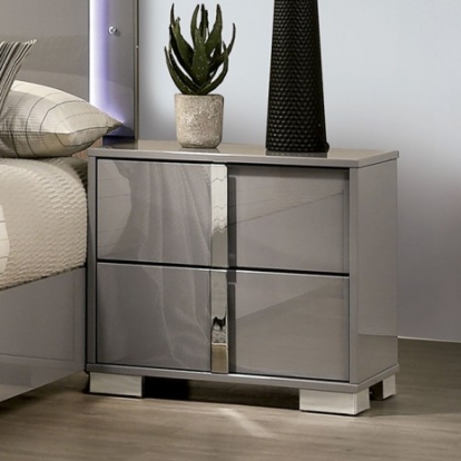 Furniture Of America Sinistra Contemporary Engineered Wood, Metal, Others Light Taupe Night Stand | FM7211BG-N