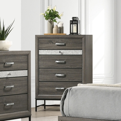 Furniture Of America Voleta Contemporary Gray Chest Model FM7212GY-C