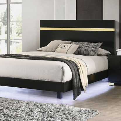 Furniture Of America Lillestrom Contemporary Black-Gold Bed Model FM7217BK-Twin Bed