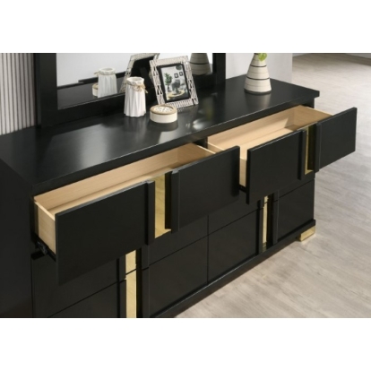 Furniture Of America Lillestrom Contemporary Black-Gold Dresser Model FM7217BK-D