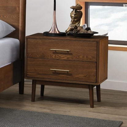 Furniture Of America Tromso Mid-Century Modern Veneer, Solid Wood, Others Walnut Night Stand | FM7220WN-N