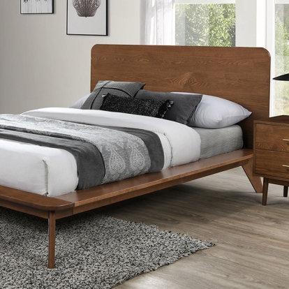 Furniture Of America Stathelle Mid-Century Modern Walnut Bed Model FM7222WN-Full Bed