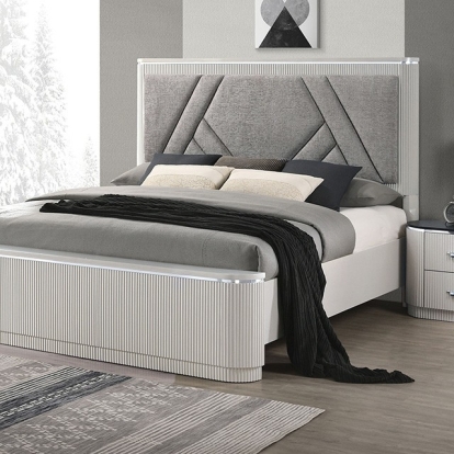 Furniture Of America Aldgate Contemporary Light Gray Bed Model FM7244GY-Queen Bed