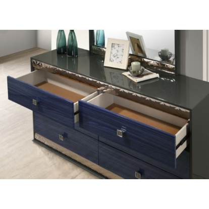 Furniture Of America Hartlepool Glam Ash Gray-Indigo Blue Dresser Model FM7250BL-D