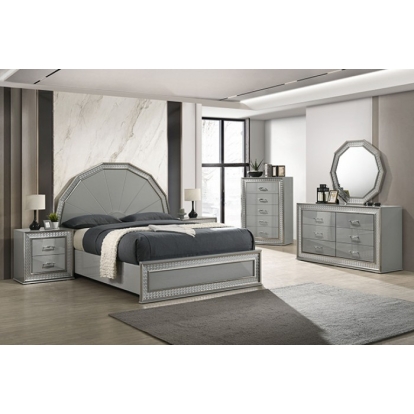 Furniture Of America Cassiopeia Glam Metallic Gray Nightstand Model FM7253GY-N