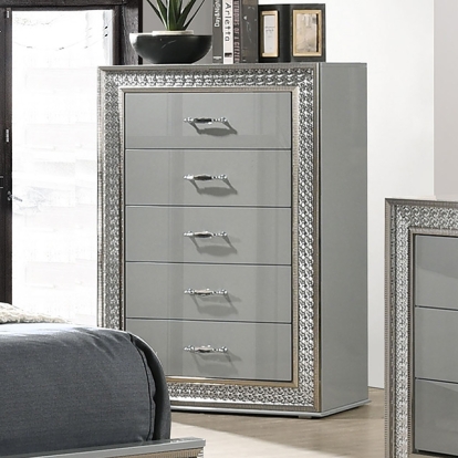 Furniture Of America Cassiopeia Glam Metallic Gray Chest Model FM7253GY-C