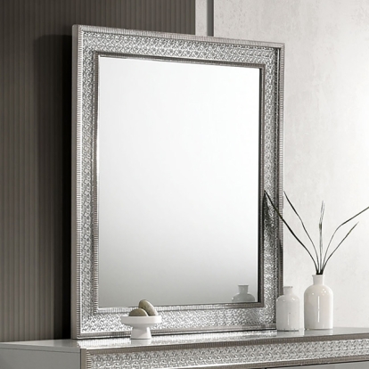 Furniture Of America Cassiopeia Glam Metallic Gray Rect Mirror Model FM7254GY-M