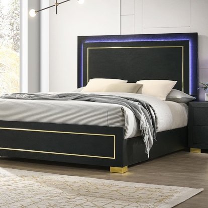 Furniture Of America Latimer Contemporary Black Bed Model FM7270BK-Twin Bed