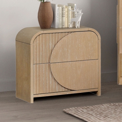 Furniture Of America Tangentry Modern Natural 2 Drawer Nightstand Model FM73001NT-N