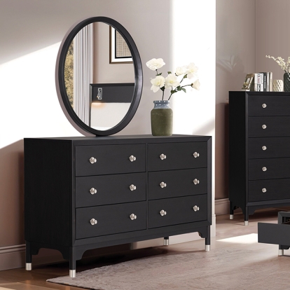Furniture Of America Torrance Mid-Century Modern Black Dresser Model FM74002BK-D