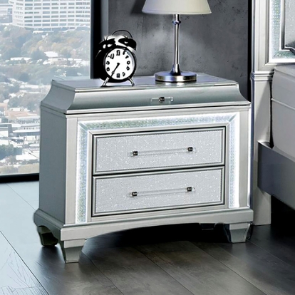 Furniture Of America Galea Glam Gray Nightstand Model FM74006SV-N