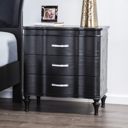 Furniture Of America Melodi Parc Glam Solid Wood, Others Black Night Stand | FM7416BK-N