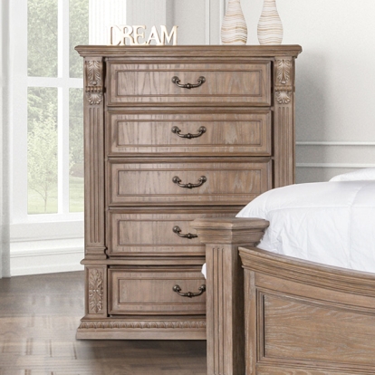 Furniture Of America Seven Oaks Transitional Weathered Oak Chest Model FM7418AK-C