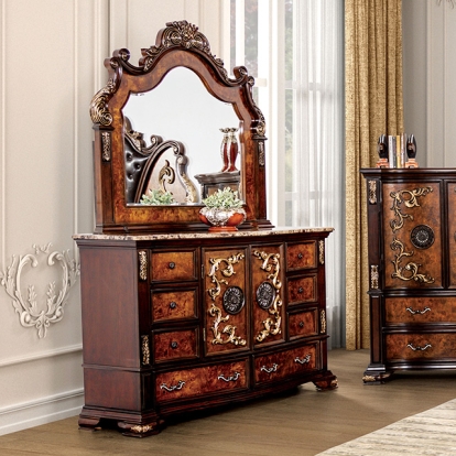 Furniture Of America Aquilina Traditional Dark Cherry-Oak Dresser Model FM7422CH-D