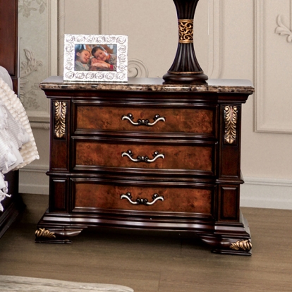 Furniture Of America Aquilina Traditional Dark Cherry-Oak Night Stand, Usb Model FM7422CH-N