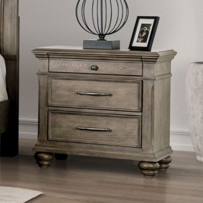Furniture Of America Philomath Transitional Oak Veneer, Solid Wood, Others Aged Oak Night Stand | FM7430BR-N