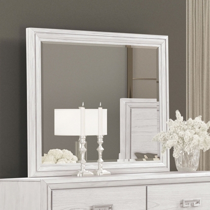 Furniture Of America Basilone Transitional Rustic White Mirror Model FM7440WH-M