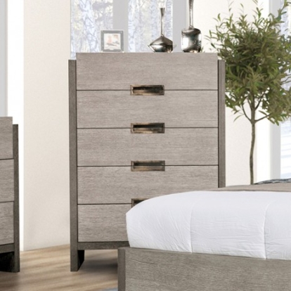 Furniture Of America Gristalt Contemporary Engineered Wood, Solid Wood, Others Stone Gray Chest (W/ Felt Line) | FM7597GY-C