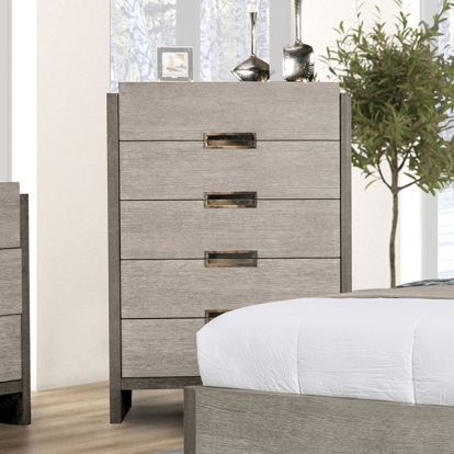 Furniture Of America Gristalt Contemporary Stone Gray Chest (W/ Felt Line) Model FM7597GY-C