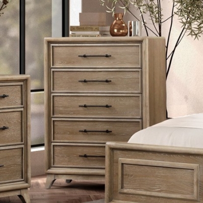 Furniture Of America Midhurst Transitional Engineered Wood, Solid Rubberwood, White Oak Veneer Oak Chest | FM7600AK-C