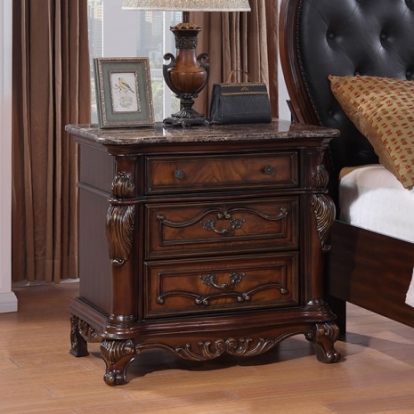 Furniture Of America Ventresca Traditional Solid Wood, Wood Veneer, Others Dark Cherry Night Stand | FM7635CH-N