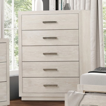 Furniture Of America Wellingborough Transitional Engineered Wood, Oak Veneer, Solid Acacia Light Gray Chest | FM7703AK-C
