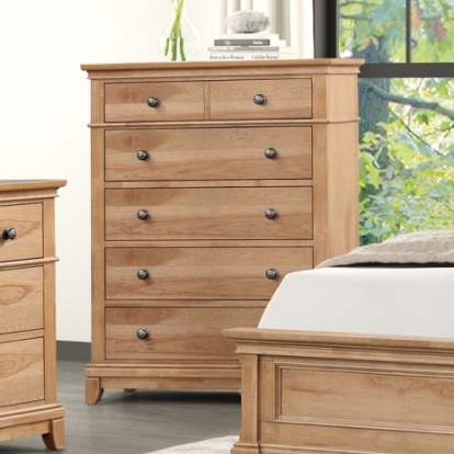 Furniture Of America Mchenry Farmhouse Engineered Wood, Pecan Veneer, Rubberwood, Solid Wood Natural Oak Chest | FM7706NT-C