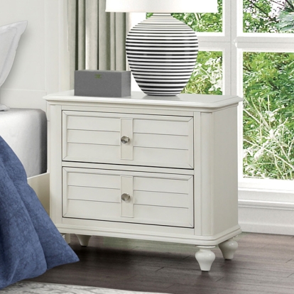 Furniture Of America Whitehaven Transitional-Coastal Antique White Nightstand Model FM7708WH-N