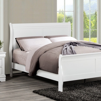 Furniture Of America Louis Philippe Transitional White Bed Model FM7866WH-Twin Bed
