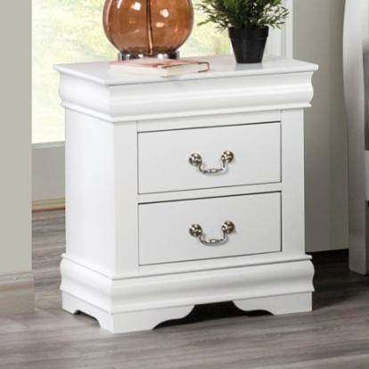 Furniture Of America Louis Philippe Transitional Solid Wood, Wood Veneer, Others White Night Stand | FM7866WH-N