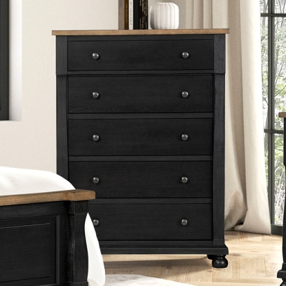 Furniture Of America Neue Mills Modern Farmhouse Farmhouse Black/Rustic Oak Chest Model FM79009BK-C