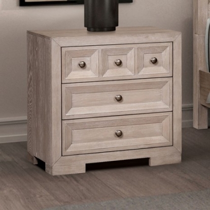 Furniture Of America Hatton Cross Modern Classic Engineered Wood, Solid Rubberwood, White Oak Veneer Tawny Nightstand | FM79011NT-N