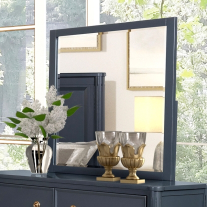 Furniture Of America Altamira Modern French Malta Blue Mirror Model FM79012BL-M