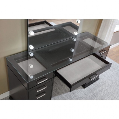 Furniture Of America Valentina Glam Obsidian Gray Vanity Set Model FOA-DK5682DG-PK